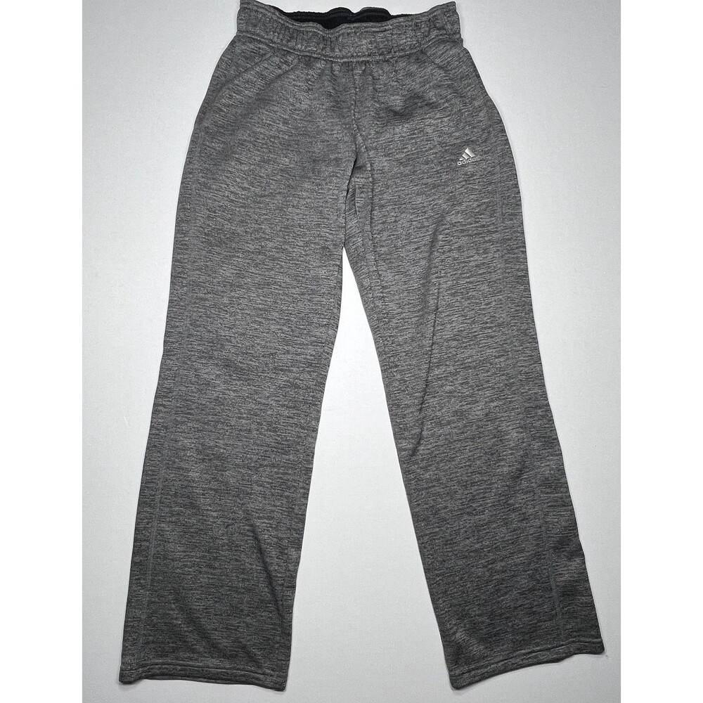 Adidas Climawarm Athletic Sweatpants Gray Straight Leg Fleece Men's S ~Small~26”